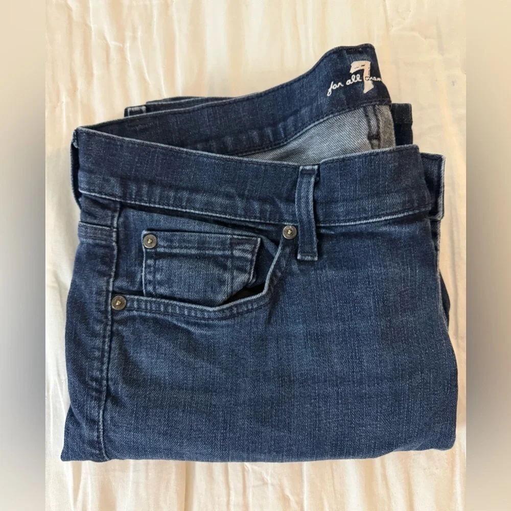 7 For All Mankind Slimmy Men’s Jeans 34x28 Dark Wash Slim Straight Fit Denim